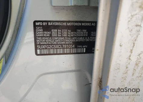 2012 BMW X6 xDrive35I z USA, uszkodzony, nr VIN 5UXFG2C5XCL781054